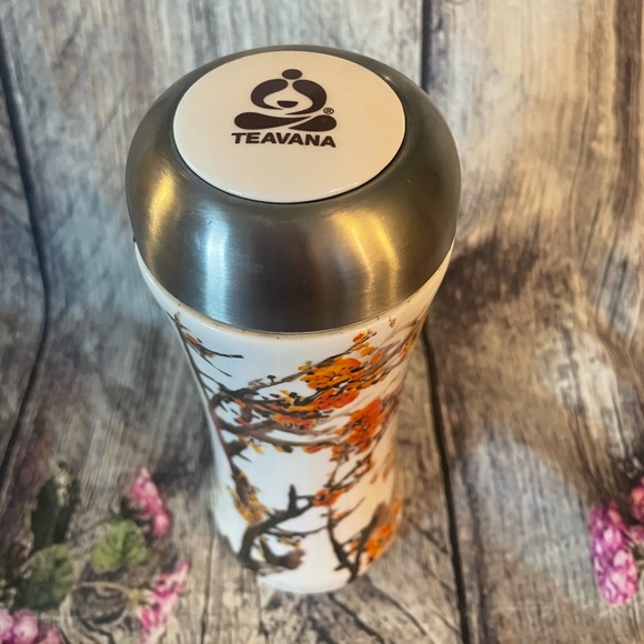 Teavana Dining Teavana Orange Cherry Blossom Porcelain Tumbler